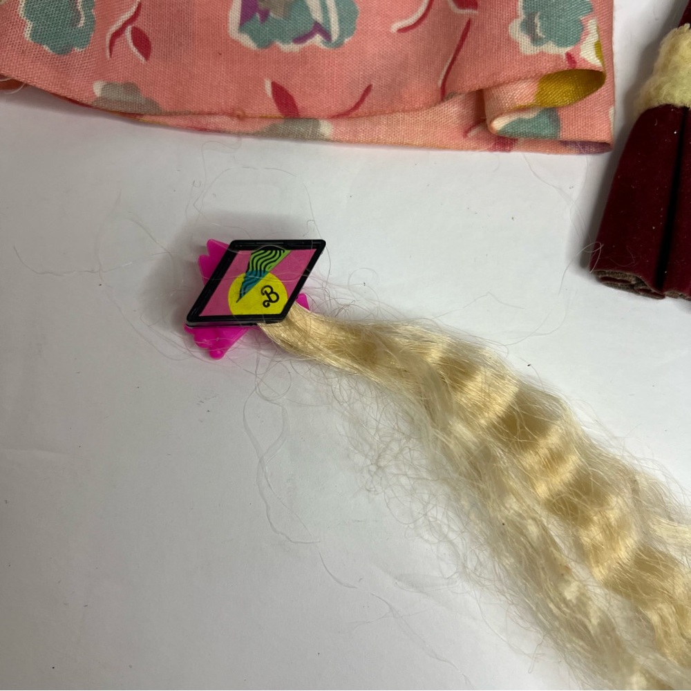 Vintage Barbie Lot Blonde Doll Best Buy Rainbow Halter Dress Hair Extension - Picture 9 of 16